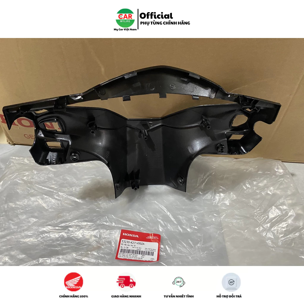 Bộ nắp ốp sau tay lái - gáy HONDA AIR BLADE 125 năm 2012-2013-2014 màu Đen bóng. *NHA62* 53230K27V00ZA