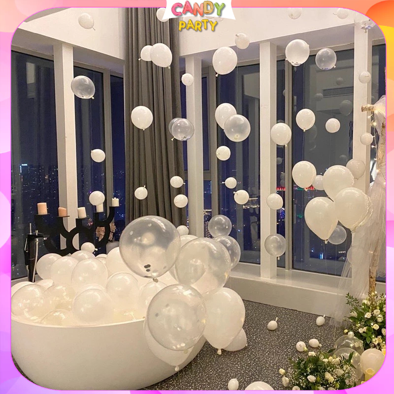 Set 10/20/30 Bong Bóng Cao Su Trong Suốt 10inch Trang trí Sinh Nhật Cưới Hỏi Đẹp Dễ Trang Trí