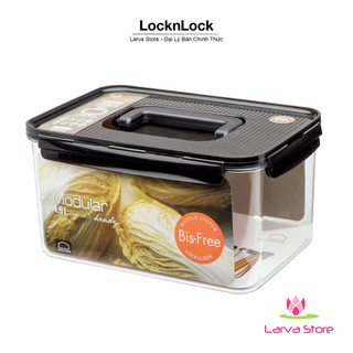 Hộp bảo quản lock&lock bisfree modular có tay cầm lbf408h 4.8 lít đẹp như hộp thủy tinh - larva store