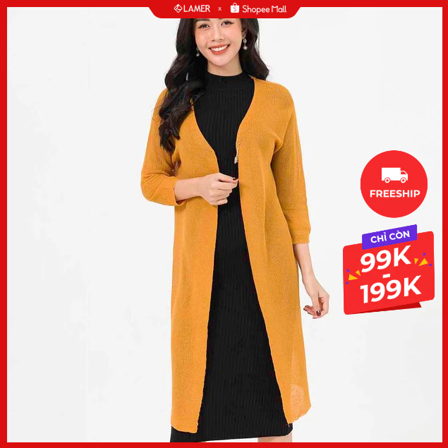 Áo Cardigan LAMER Dáng Dài L65C20Q002 (KHÔNG KÈM GHIM CÀI ÁO)