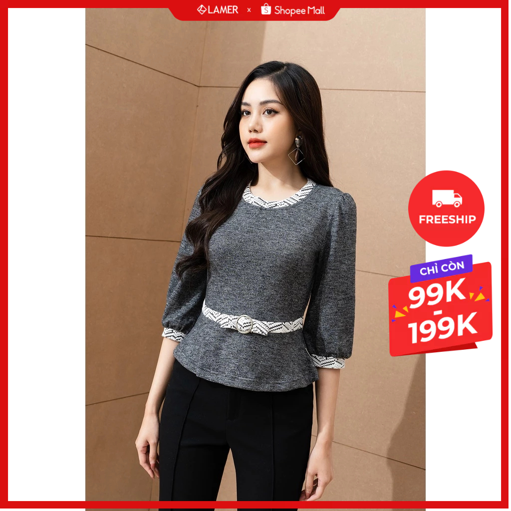 Áo Nữ Peplum Tay Lỡ Lamer L61W22T041