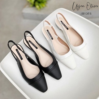 Dép sandal hở eo vân da rắn phối mũi 2p