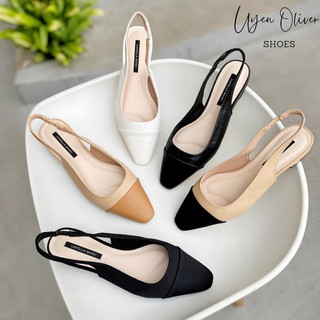 Dép sandal hở eo vân da rắn phối mũi 2p