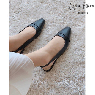 Dép sandal hở eo vân da rắn phối mũi 2p