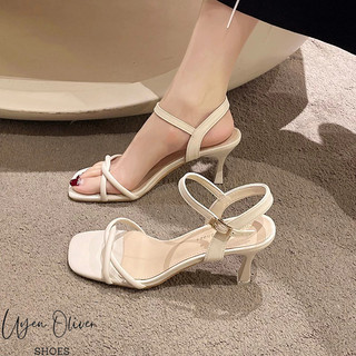 Giày cao gót nữ 7 phân quai xoắn, giày sandal nữ gót nhọn 7cm mã CD110