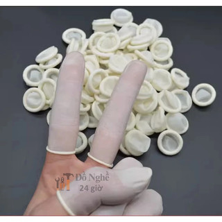 10 găng cao su đeo ngón tay màu trắng