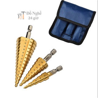 Mũi Khoan Đa Năng Bước Tháp Nhiều Tầng Hợp Kim Titan - Mũi Khoan Khoét 1 Mũi Khoan Được Nhiều Đường Kính Lỗ Từ 4-32mm