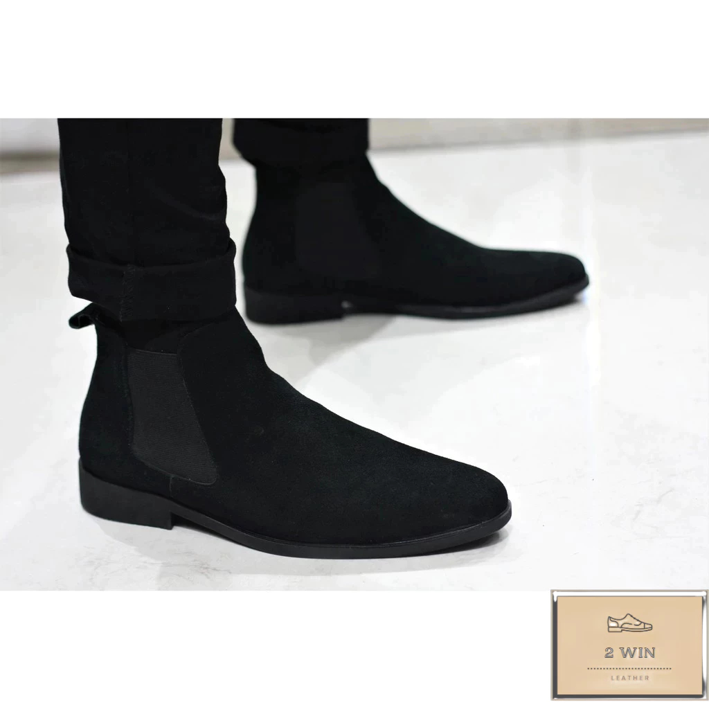 G13 Giày Chelsea Boot tăng chiều cao gần 5cm- Giày cao cổ nam