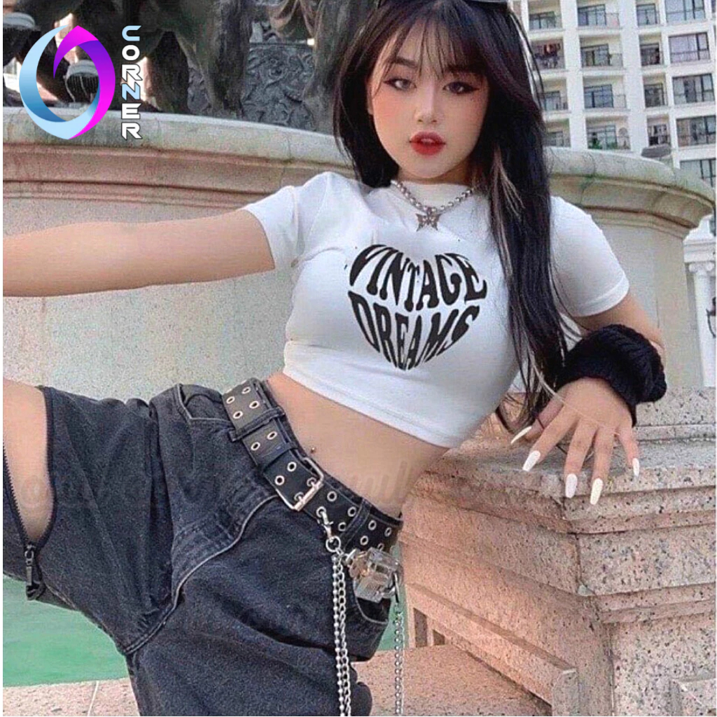 Áo Croptop Ôm Body VINTAGE Đẹp Sexy Nữ, Áo Thun Chất Borip Kiểu In Họa Tiết Thời Trang Hàn Quốc OWL CORNER