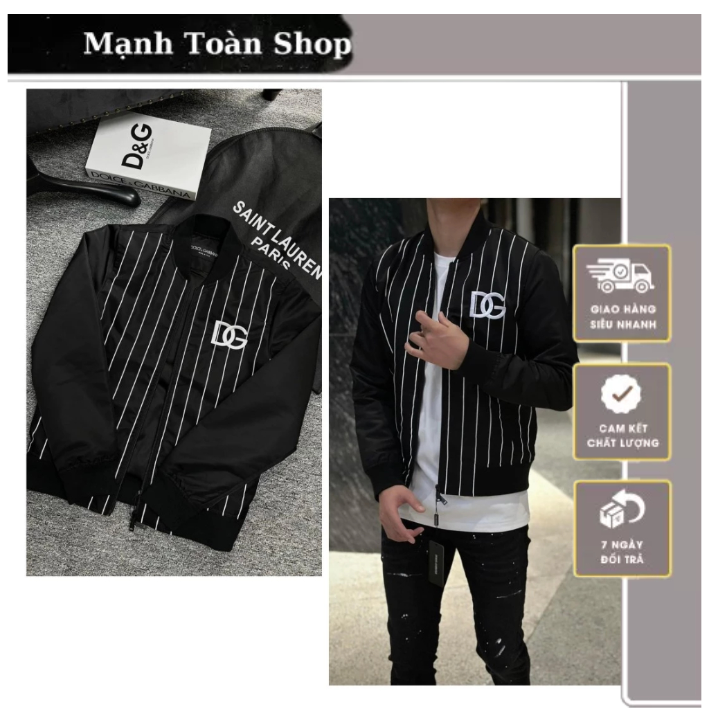 Áo Khoác Bomber Dê Gờ Thêu Phối Mặt Trước Siêu Chất - Áo Bomber Gió Khoác Dê Gờ Siêu Chất