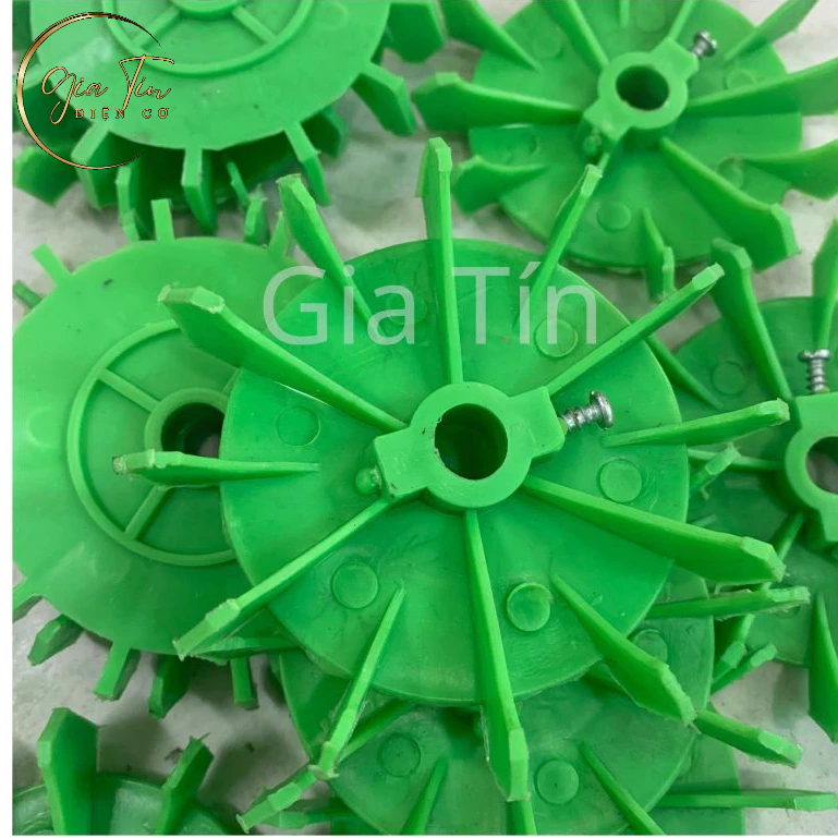 Cánh quạt xanh làm mát mô tơ trục 12mm