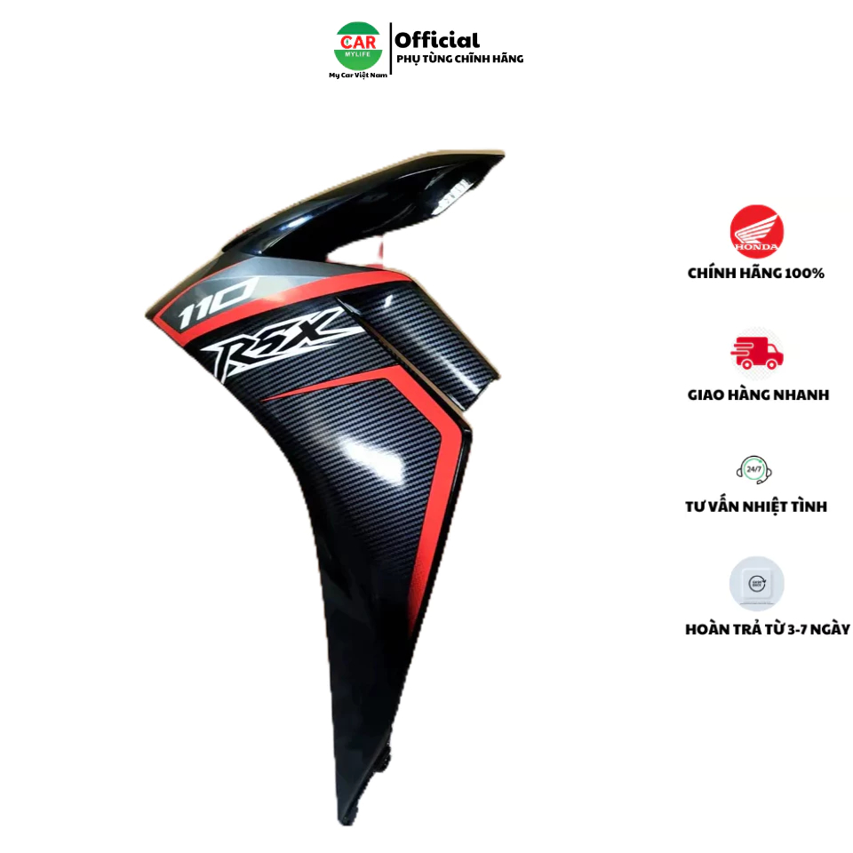 Cánh yếm bên trái - bửng yếm HONDA WAVE RSX110 năm 2013 màu Đen xám. *NHB25E,NHA69Y* 64750K07V00ZB