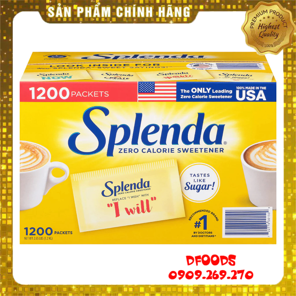 Đường ăn kiêng Splenda Mỹ dùng uống trà, cà phê