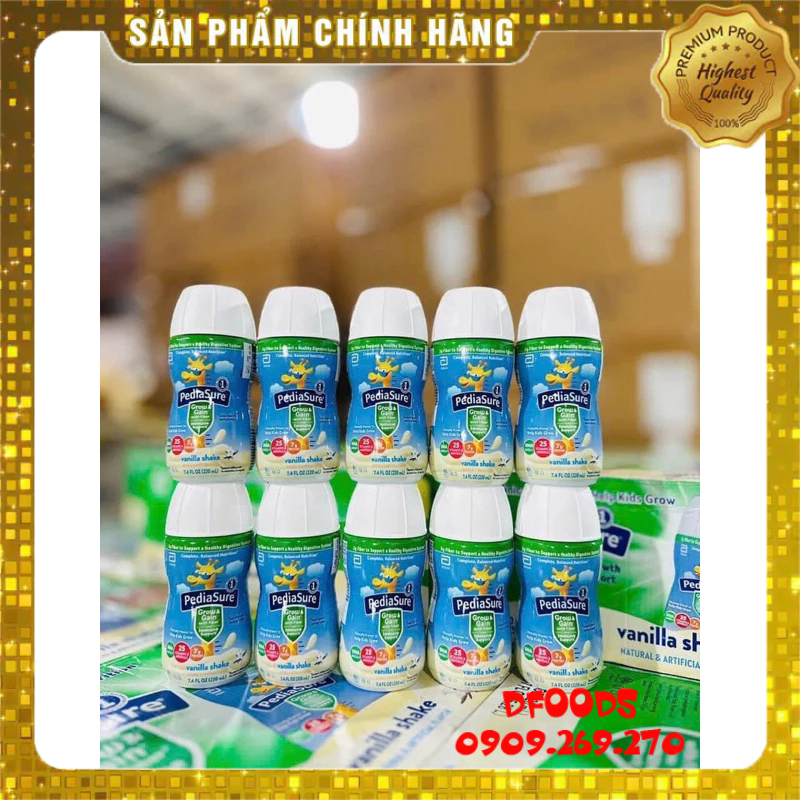 Thùng 24 chai Sữa nước Pediasure Grow Gain vani 237ml Mỹ