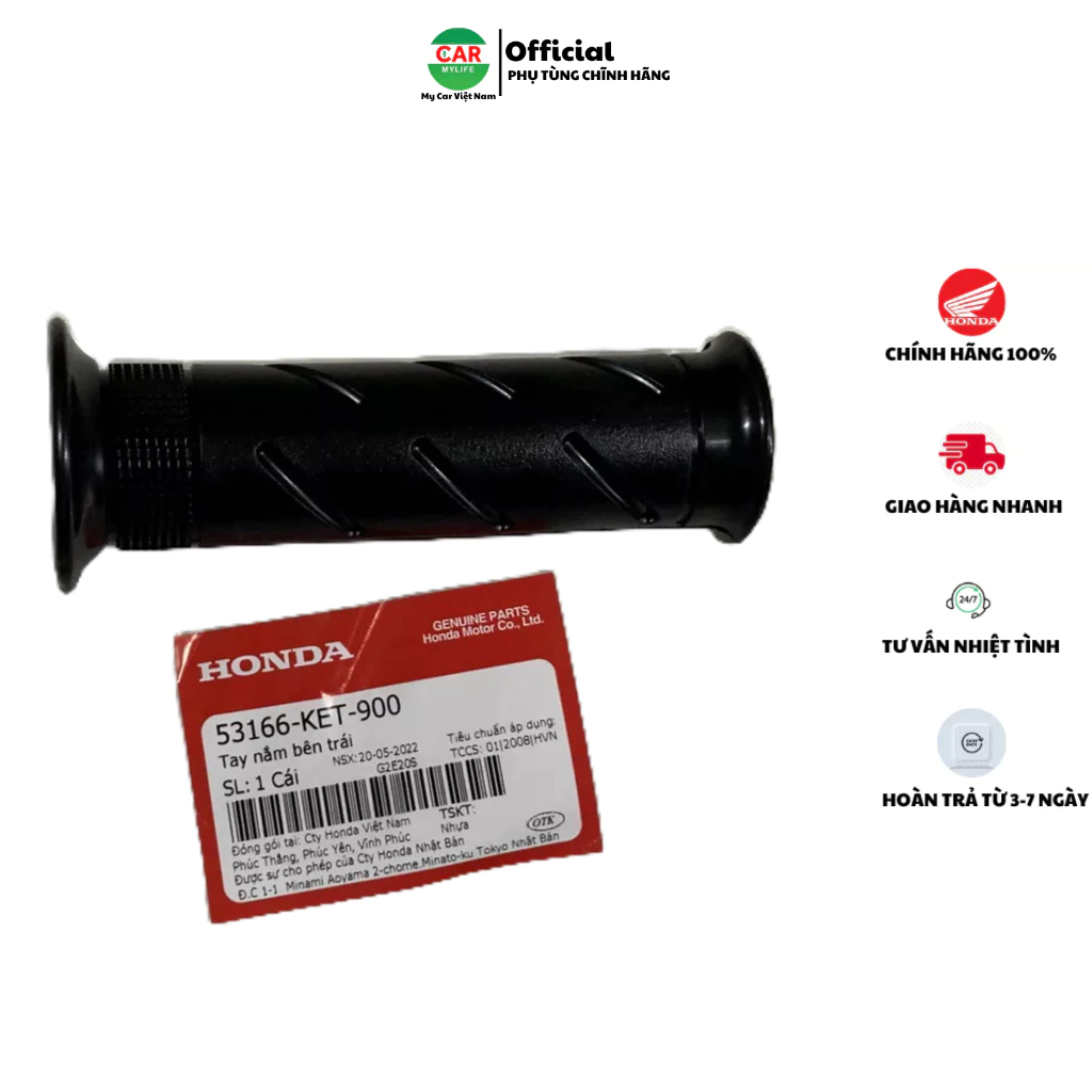 Cao su tay nắm bên trái HONDA WAVE A. 53166KET900