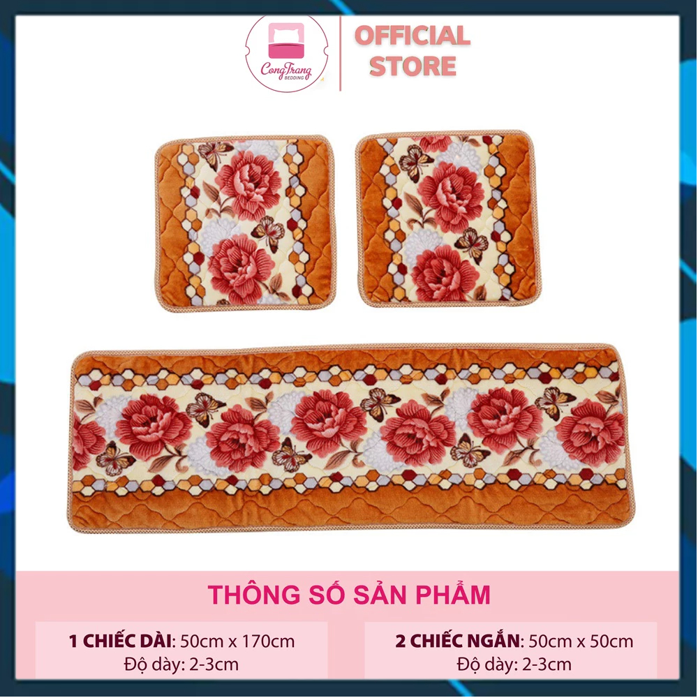 Thảm trải ghế 1m65 lót lông siêu ấm GỒM 1 TẤM DÀI 2 TẤM VUÔNG AA