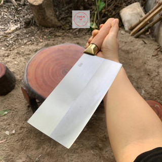 Dao chặt gà vịt 600g thép 420hc không gỉ cán gỗ hương khâu đồng