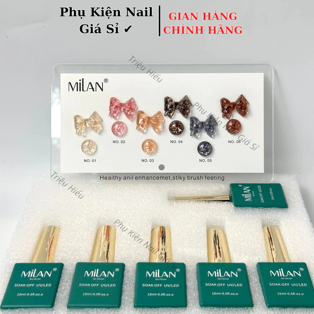 Sét sơn gel nhũ xà cừ 6 màu milan