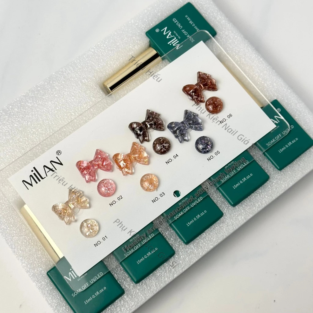 Sét sơn gel nhũ xà cừ 6 màu milan