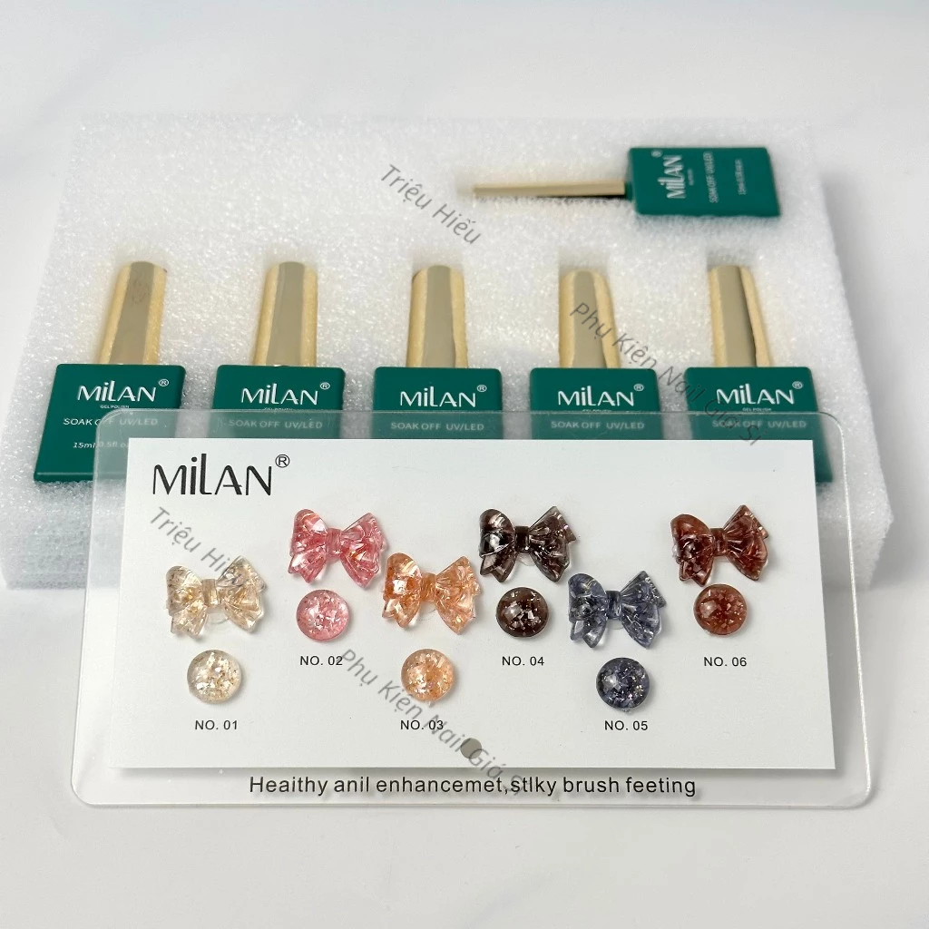 Sét sơn gel nhũ xà cừ 6 màu milan