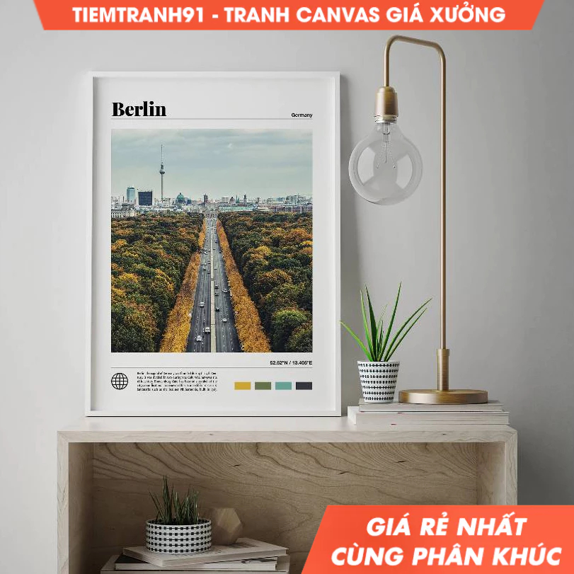 Tranh treo tường, Berlin Poster, Germany, Berlin Wall Art, travel art, nhận in theo yêu cầu, tặng kè
