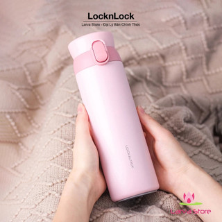 Bình giữ nhiệt Lock&Lock Wannabe One Touch LHC3240 PIK 450ml Inox316 cao cấp - Hồng - Larva Store