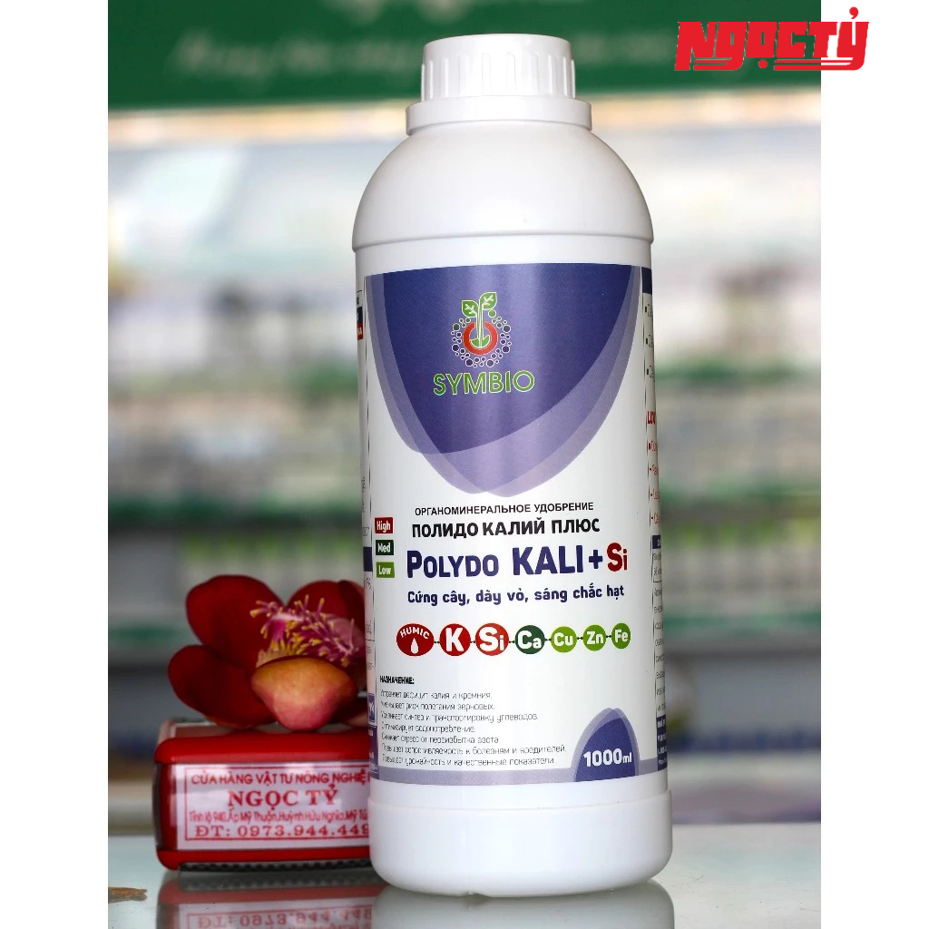 Polydo KALI Si của SYMBIO chai 1000ml cứng cây, sáng chắc hạt