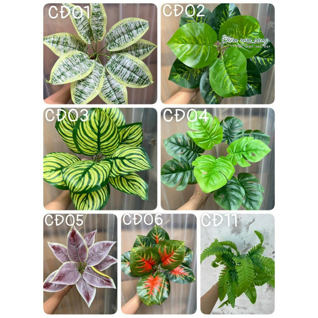 Cành điểm trang trí tường, cỏ nhân tạo bể cá cảnh, decor trang trí nhà, quán siêu xinh, cành dài40cm