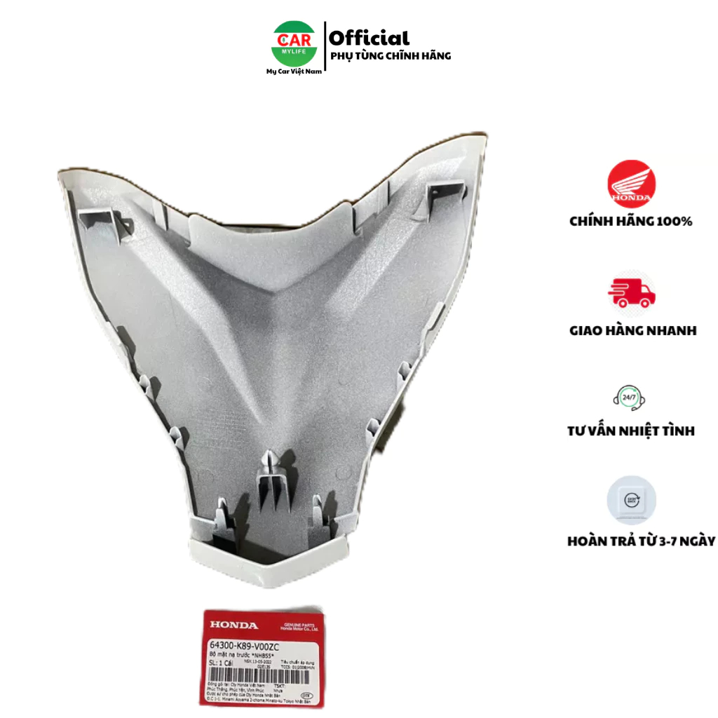 Bộ mặt nạ trước HONDA WAVE A110 năm 2017-2018 màu Trắng. *NHB55* 64300K89V00ZC