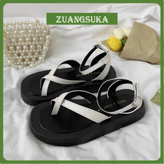 Dép sandal nữ ZUANGSUKA đế cao 3p MSP Giày sandal nữ ZSK dây chéo bánh mì dép quai hậu nữ ZSK dây quấn siêu đẹp