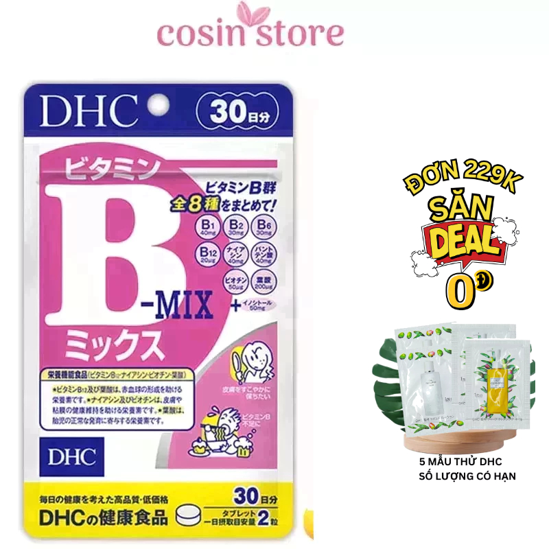 Viên Uống Vitamin B Tổng Hợp DHC Vitamin B Mix 60 Viên 30 Ngày Dùng Cosin Store