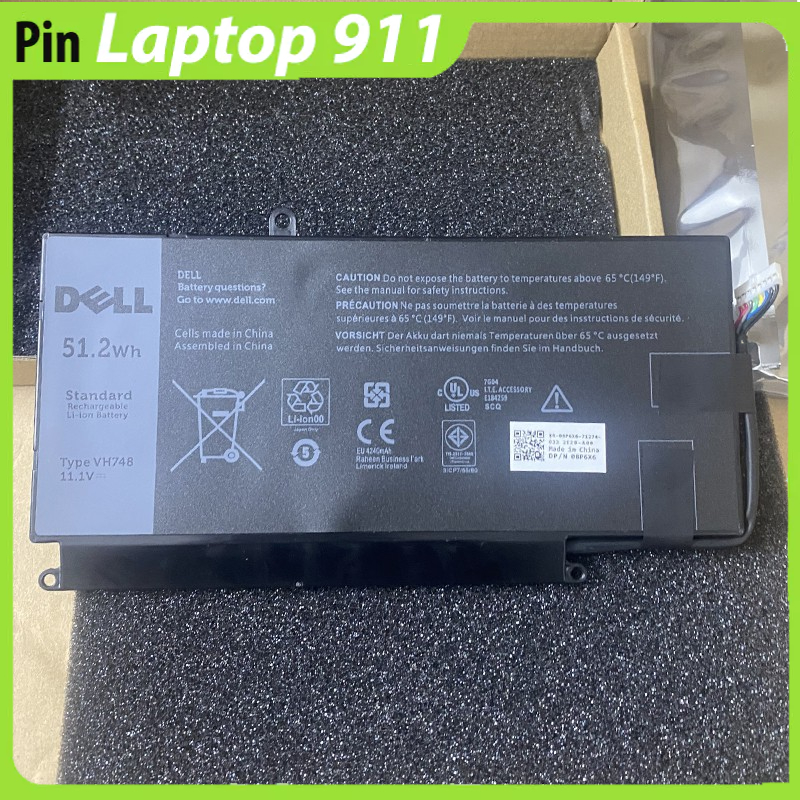 Pin dell vostro 5460 Zin  VH748 5470 5480 5560  Inspiron 14zD-3526 14-5439 pin lắp trong kiểu dẹt mới 100%