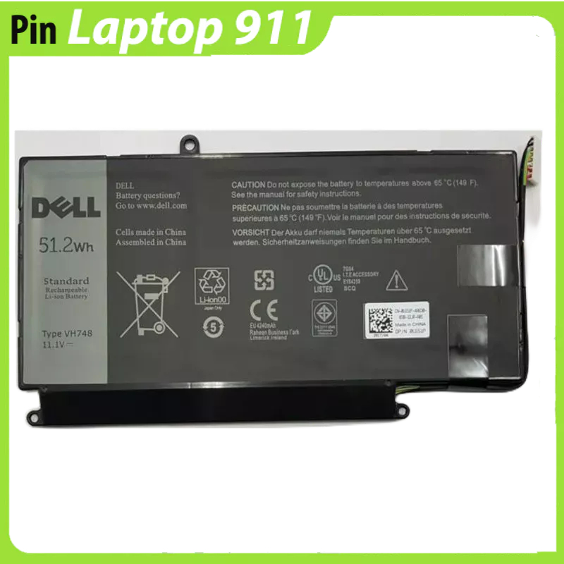 Pin dell vostro 5460 Zin  VH748 5470 5480 5560  Inspiron 14zD-3526 14-5439 pin lắp trong kiểu dẹt mới 100%