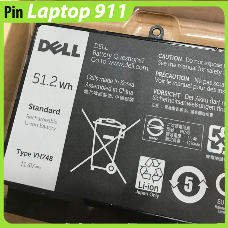 Pin dell vostro 5460 Zin  VH748 5470 5480 5560  Inspiron 14zD-3526 14-5439 pin lắp trong kiểu dẹt mới 100%