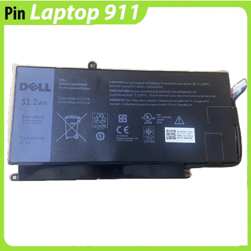 Pin dell vostro 5460 Zin  VH748 5470 5480 5560  Inspiron 14zD-3526 14-5439 pin lắp trong kiểu dẹt mới 100%
