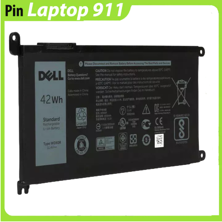 Pin Dell Inspiron 13 5568 5368 5378 15 5567 5578 pin kiểu dẹt lắp trong laptop dell mã pin WDX0R ZIN_42wh
