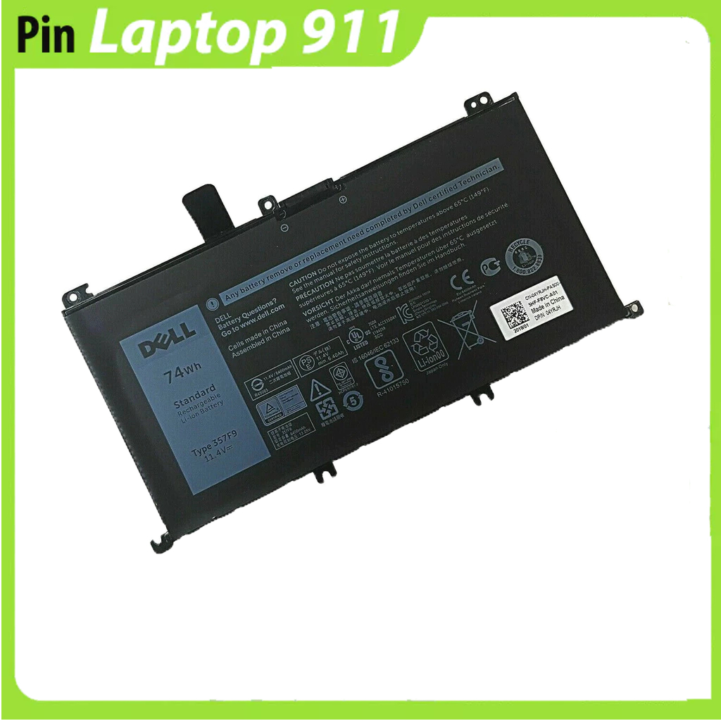 Pin laptop Dell Inspiron 15 7557 7559 7566 7567 7759 357F9 00GFJ6 0GFJ6 74Wh ZIN có logo DELL