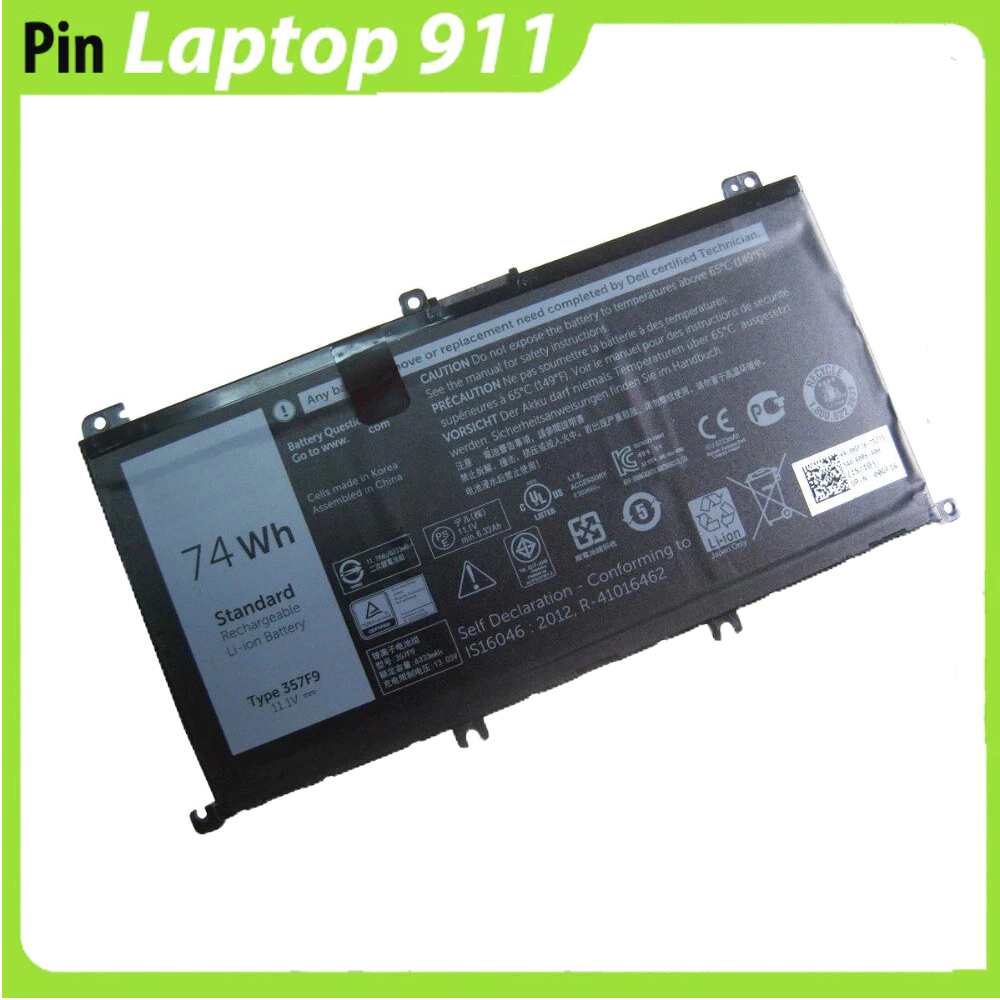 Pin laptop Dell Inspiron 15 7557 7559 7566 7567 7759 357F9 00GFJ6 0GFJ6 74Wh ZIN có logo DELL