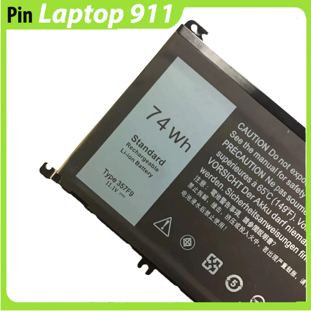 Pin laptop Dell Inspiron 15 7557 7559 7566 7567 7759 357F9 00GFJ6 0GFJ6 74Wh ZIN có logo DELL