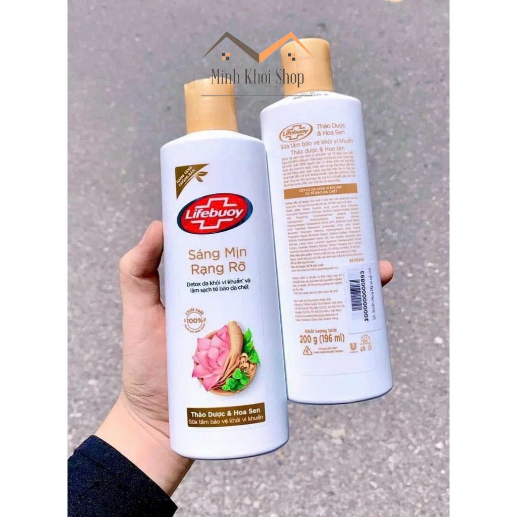 Sữa Tắm Detox Lifeboy Sữa Tắm Lifebuoy Thảo Dược và Hoa Sen 200ml Sáng Mịn Rạng Rỡ