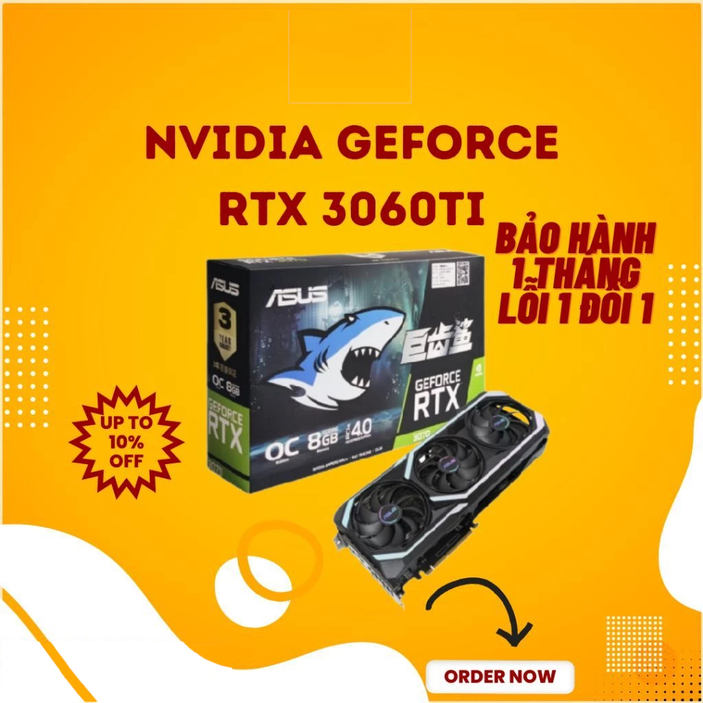 VGA RTX 3060TI Asus Shark cũ  - NHP Computer