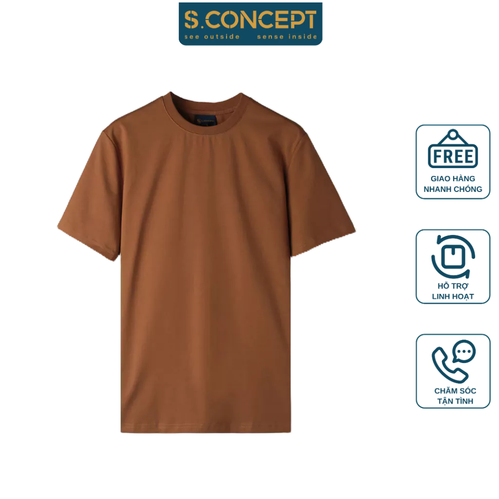 Áo thun nam  BEN & TOD x S.CONCEPT  CS1210BB228 NÂU đơn giản, vải cotton mát mẻ, trẻ trung