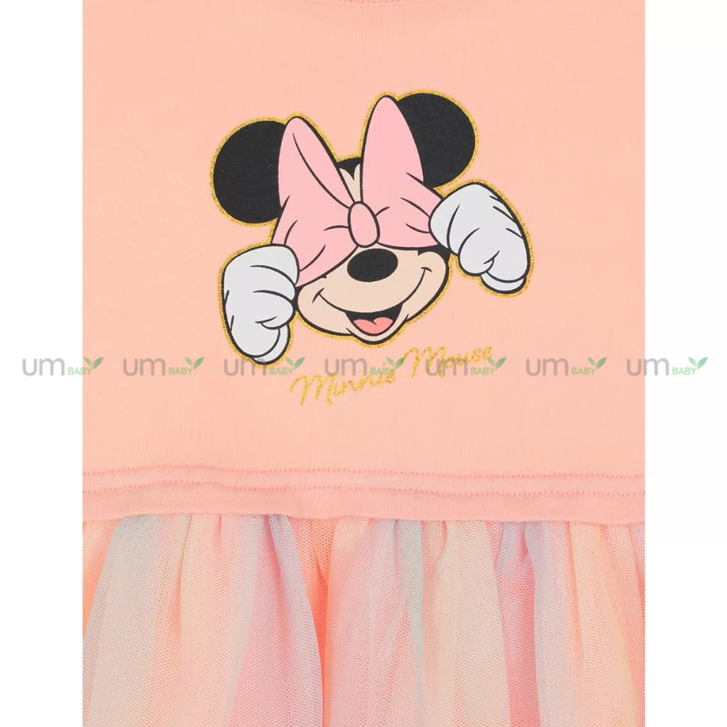 Đầm tutu cho bé gái 1-4 tuổi Minnie màu cam ngắn tay váy đầm bé gái xuất dư đầm tiệc cho bé đầm công chúa bé gái