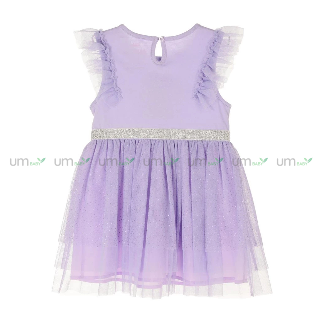 Đầm tutu cho bé gái 1-4 tuổi Minnie màu tím tay cánh tiên váy đầm bé gái xuất dư đầm tiệc cho bé đầm công chúa bé gái