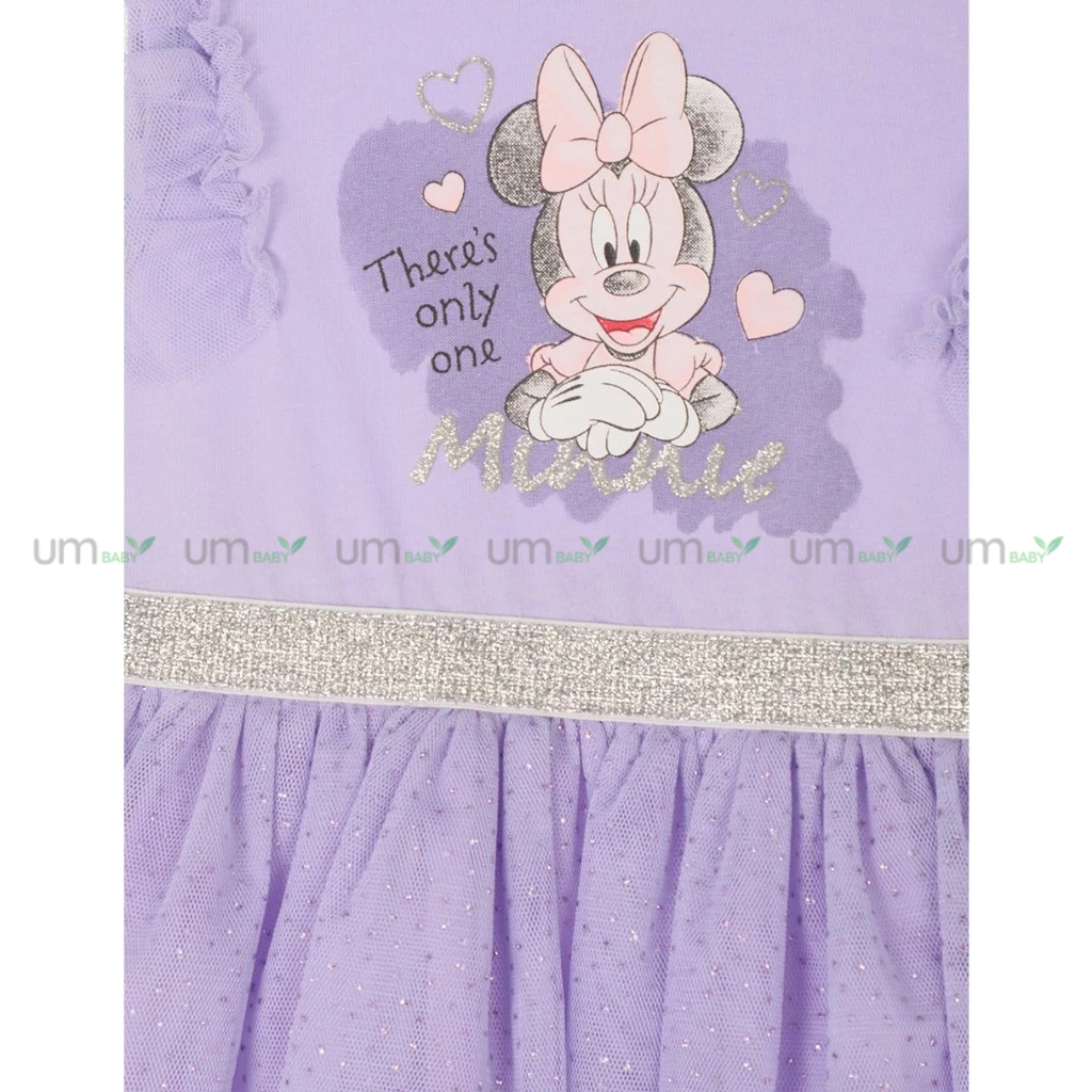 Đầm tutu cho bé gái 1-4 tuổi Minnie màu tím tay cánh tiên váy đầm bé gái xuất dư đầm tiệc cho bé đầm công chúa bé gái