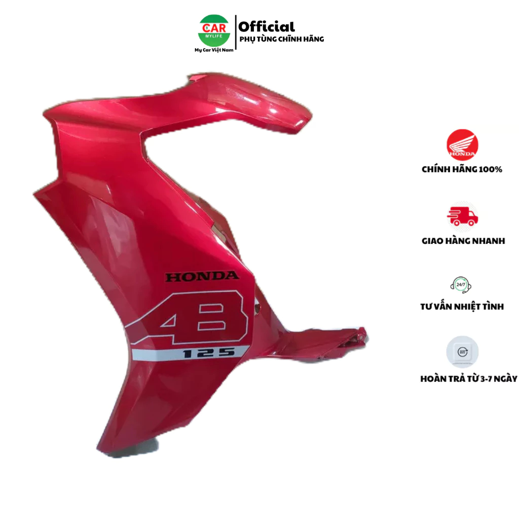 Cánh yếm bên trái - bửng yếm HONDA AIR BLADE 125 năm 2022-2023 màu Đỏ. 64600K3AV00ZC