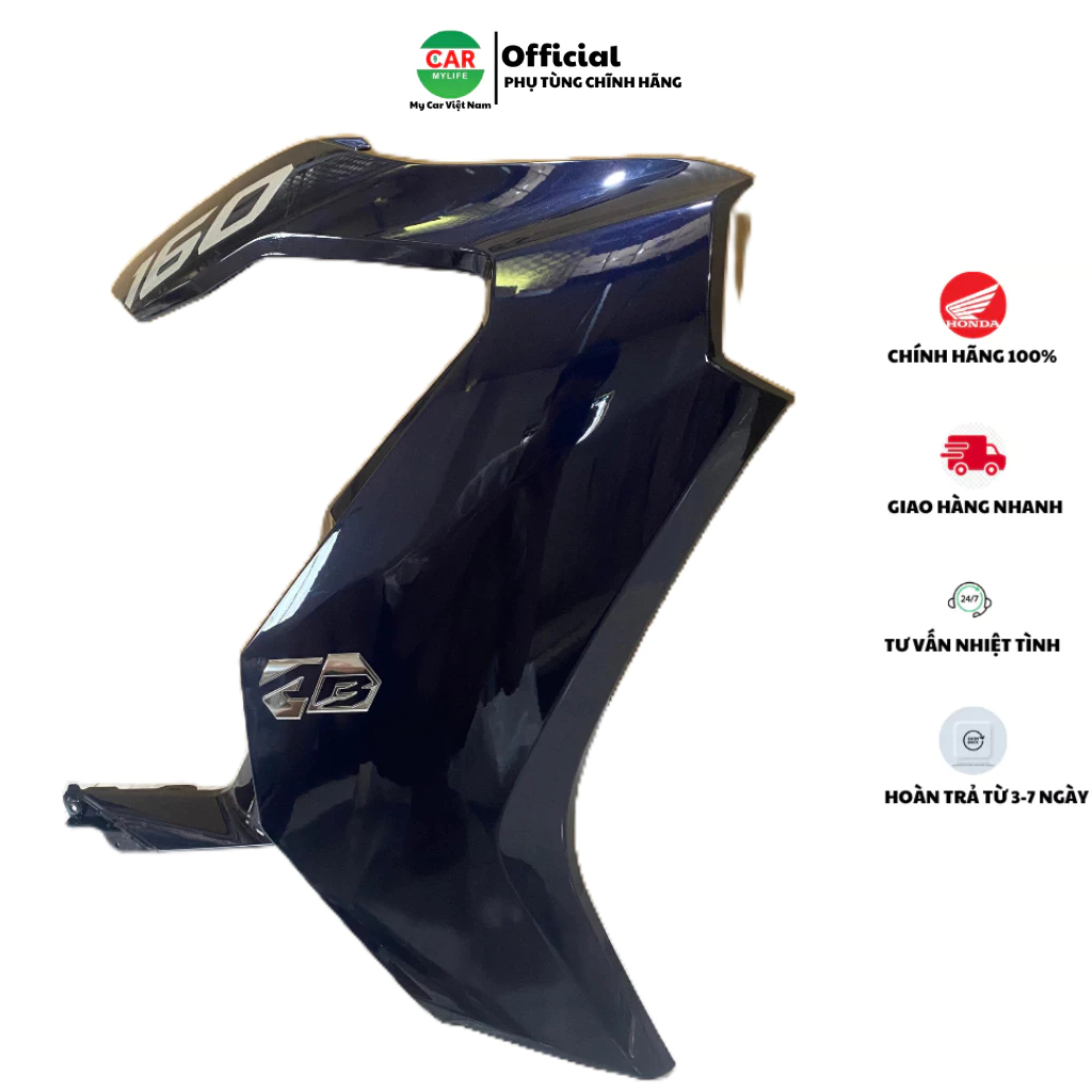 Cánh yếm trước bên phải - bửng yếm HONDA AIR BLADE 160 năm 2023 màu Xanh đen. *PB426* 64500K2ZV00ZD