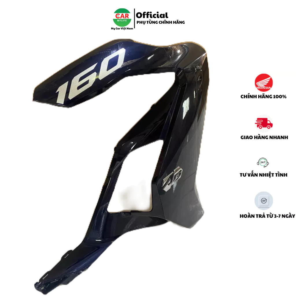 Cánh yếm trước bên phải - bửng yếm HONDA AIR BLADE 160 năm 2023 màu Xanh đen. *PB426* 64500K2ZV00ZD
