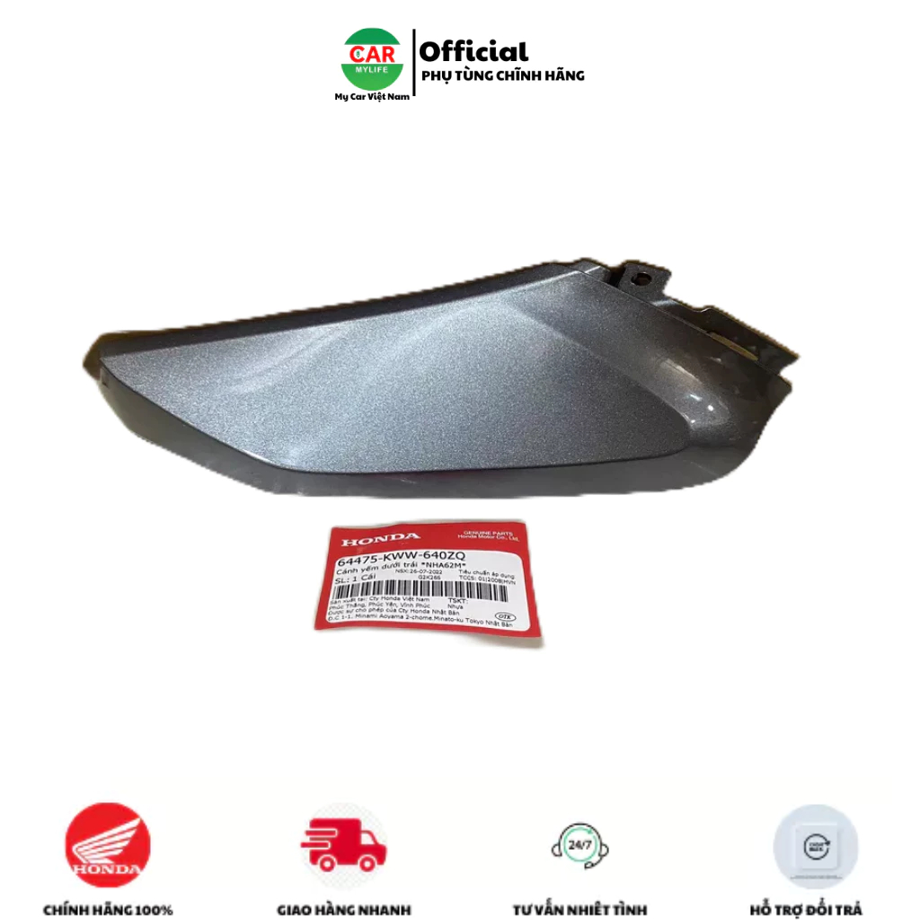 Cánh yếm bé dưới bên trái HONDA WAVE S110 năm 2011-2013 màu Ghi xám. *NHA62M* 64475KWW640ZQ