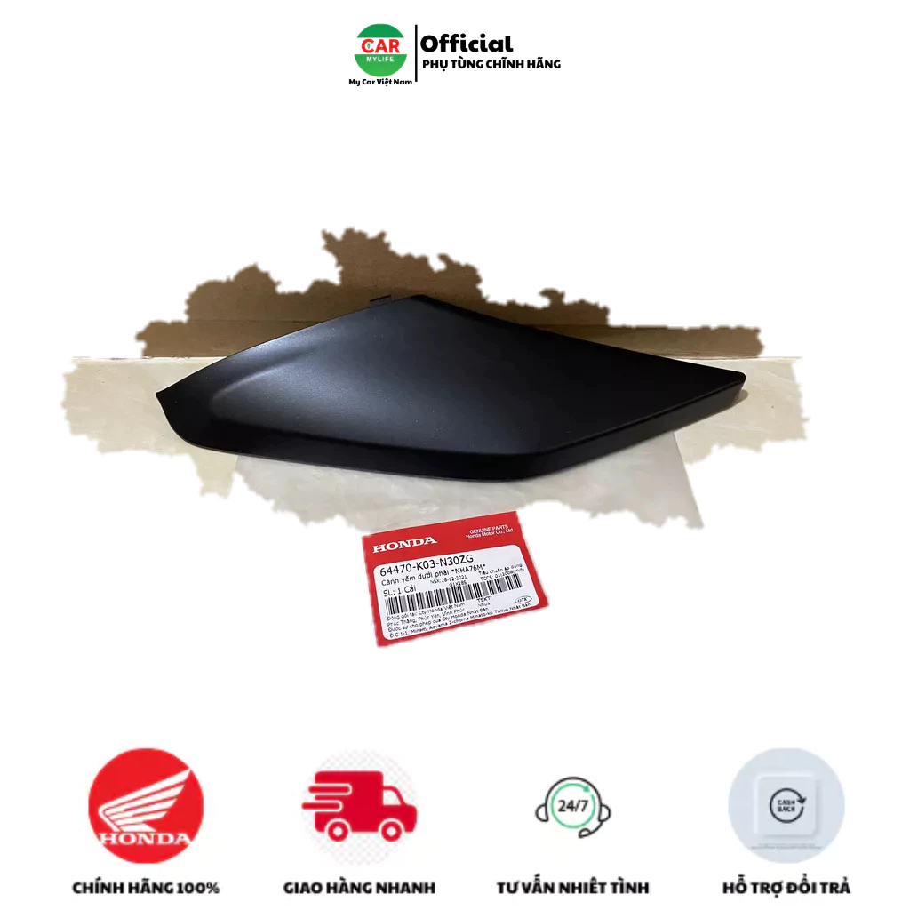 Cánh yếm dưới bên phải HONDA WAVE RSX110 năm 2014-2017-2018 màu Đen nhám. *NHA76M* 64470K03N30ZG